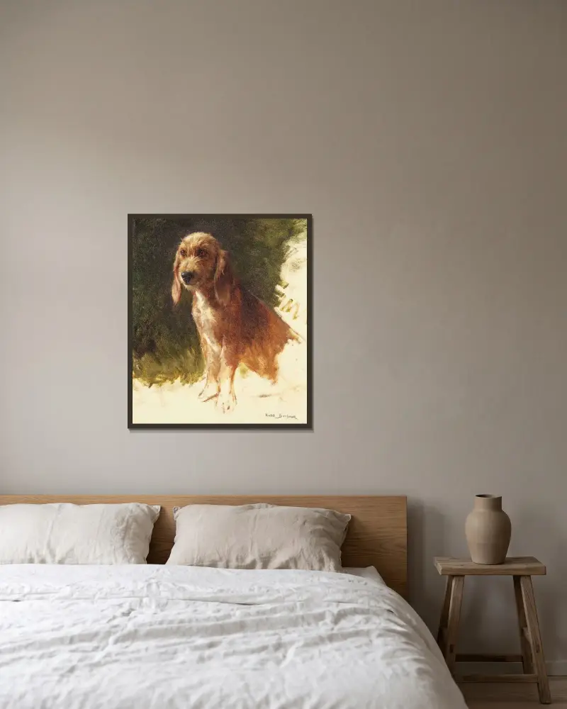 Hundestudie von Rosa Bonheur gerahmt an einer Wand