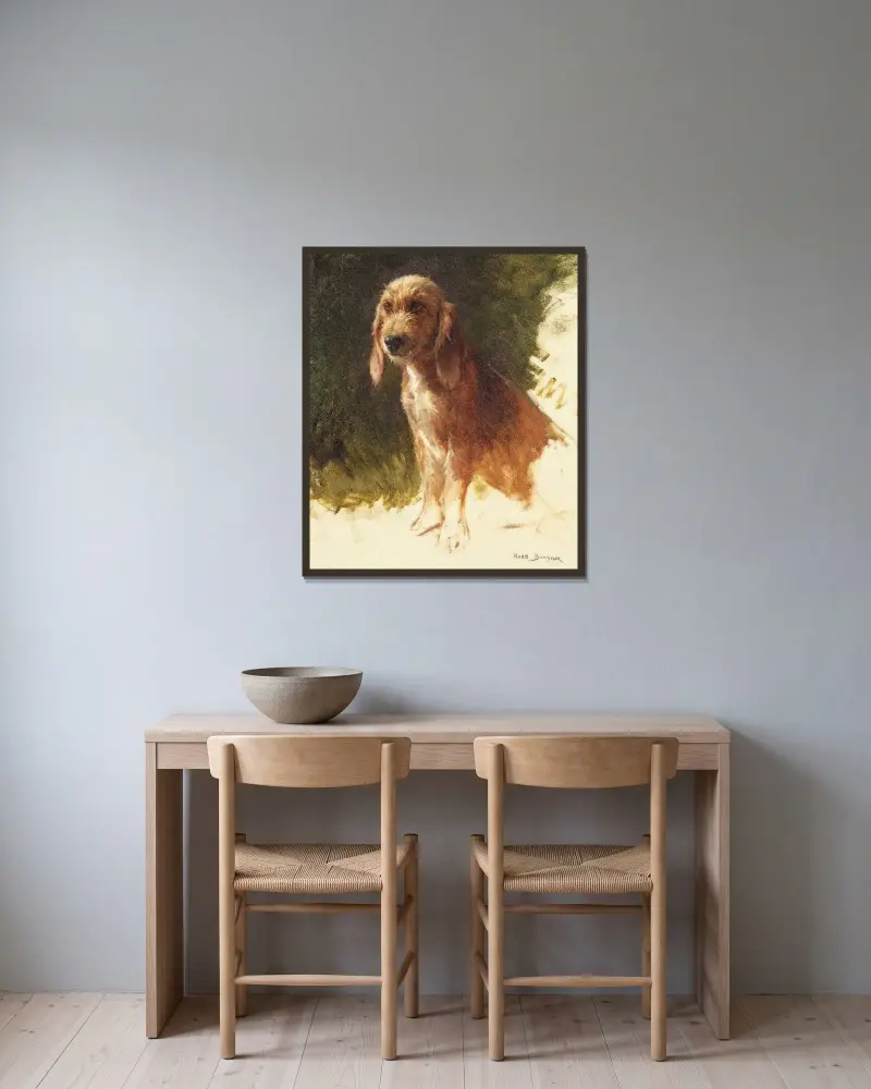 Hundestudie von Rosa Bonheur gerahmt an einer Wand