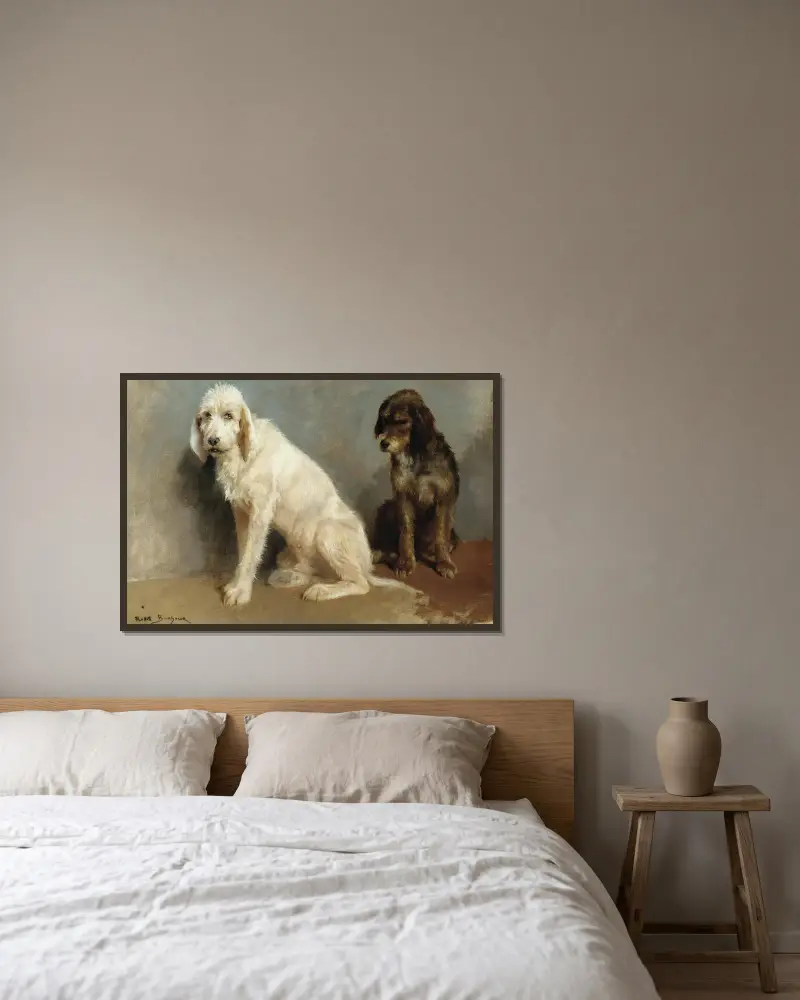 Study Of Two Dogs av Rosa Bonheur inramad på en vägg