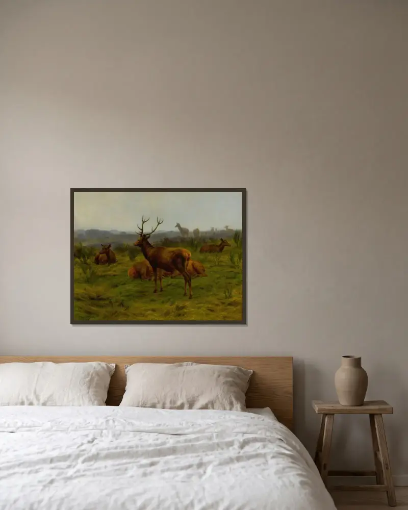 Der Monarch der Herde von Rosa Bonheur gerahmt an einer Wand