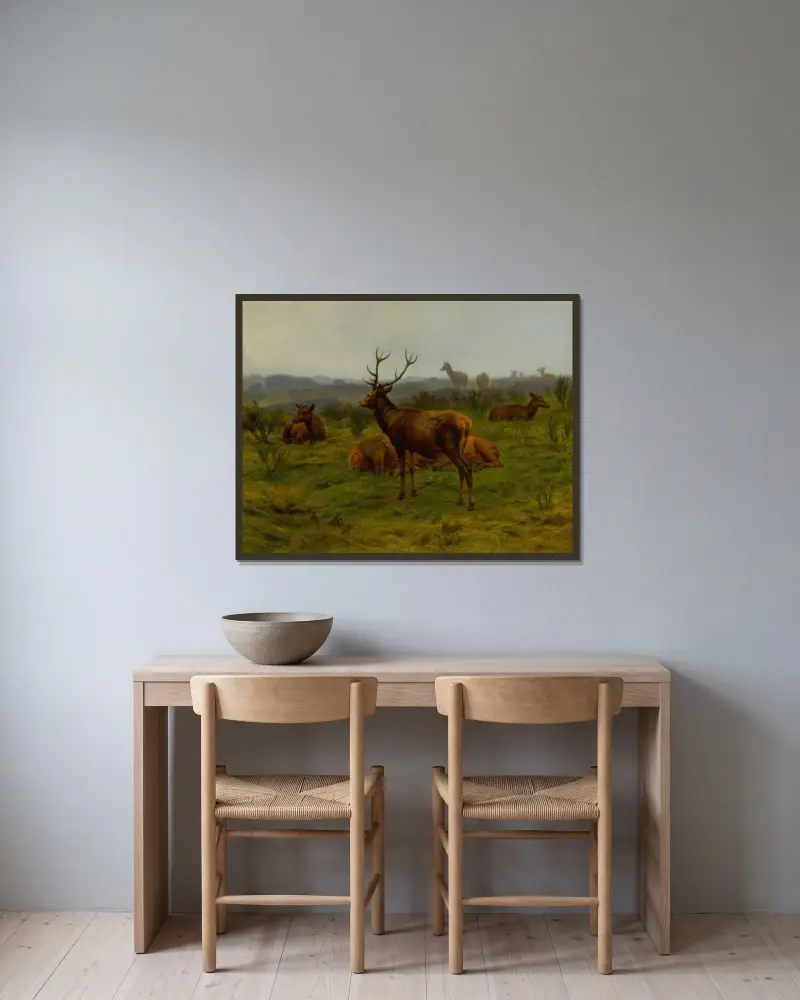 Der Monarch der Herde von Rosa Bonheur gerahmt an einer Wand