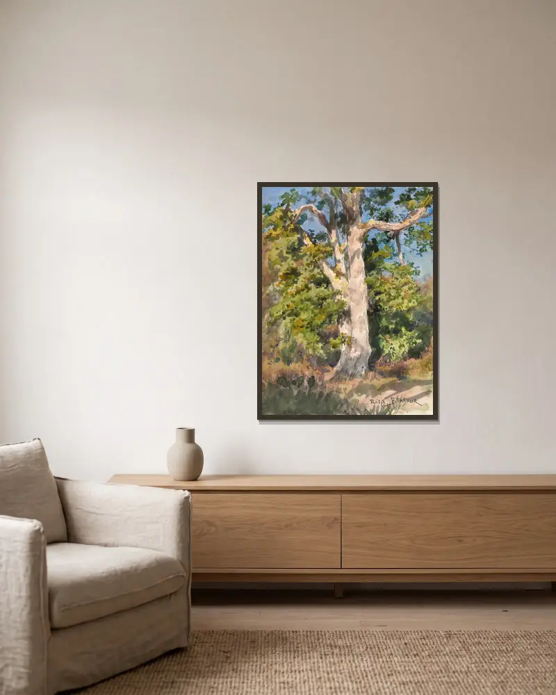 Studie stromu, Rosa Bonheur v rámu na stěně
