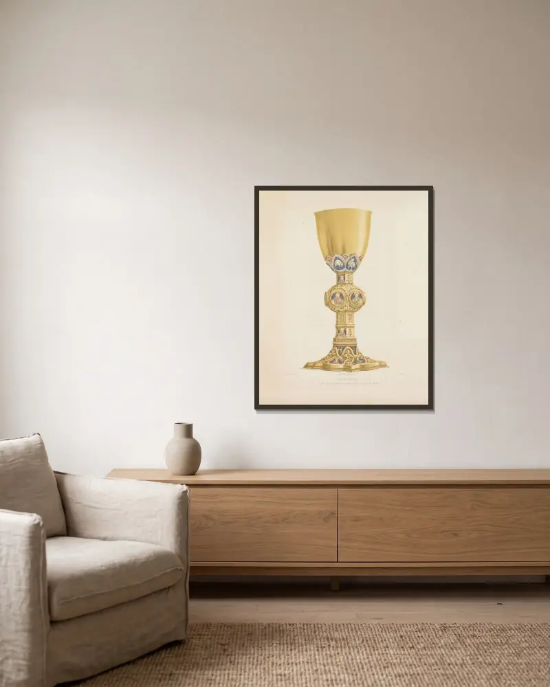 Calice en argent doré avec emaux, de Andrea Arditi av Joseph Rose Lemercier inramad på en vägg