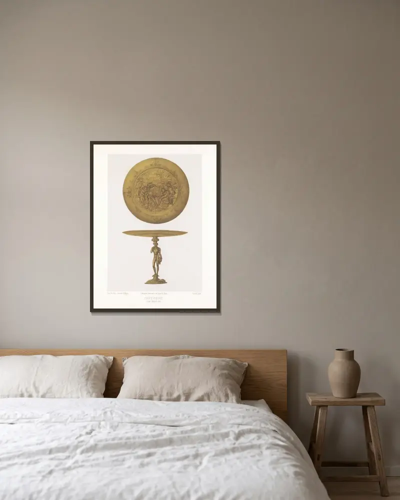 Coupe d’argent doré av Joseph Rose Lemercier inramad på en vägg