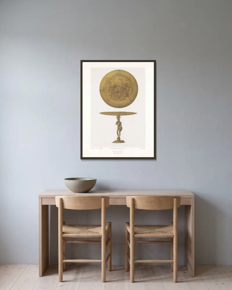 Coupe d’argent doré av Joseph Rose Lemercier inramad på en vägg