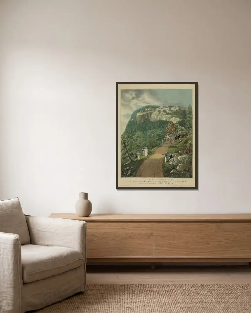 Catskill Mountain-House–A celebrated summer hotel about 12 miles S.W. of the village of Catskill Greene Co., N. York av John Rubens Smith inramad på en vägg