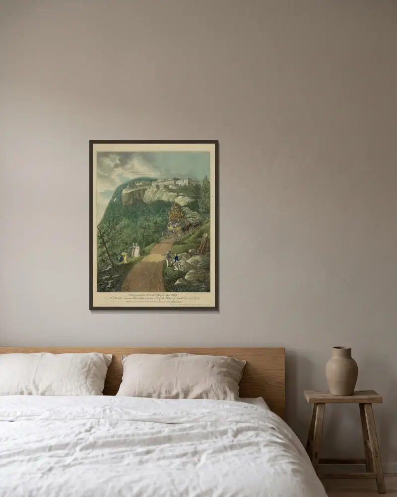 Catskill Mountain-House–A celebrated summer hotel about 12 miles S.W. of the village of Catskill Greene Co., N. York av John Rubens Smith inramad på en vägg