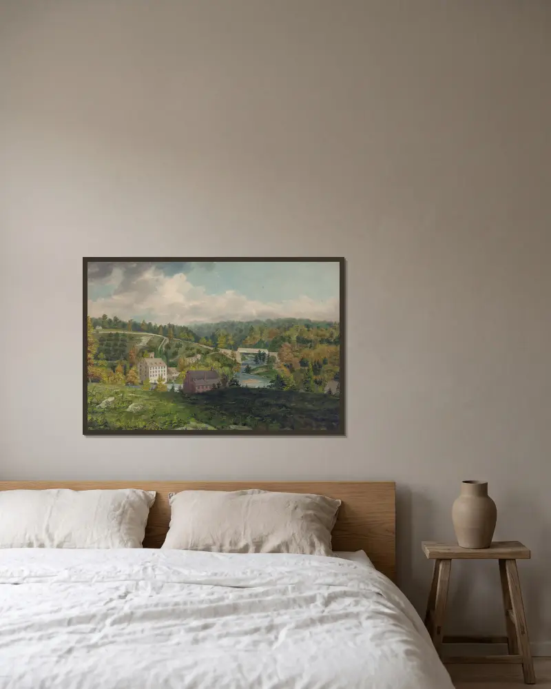 Mlýn na Brandywine, Delaware, John Rubens Smith v rámu na stěně