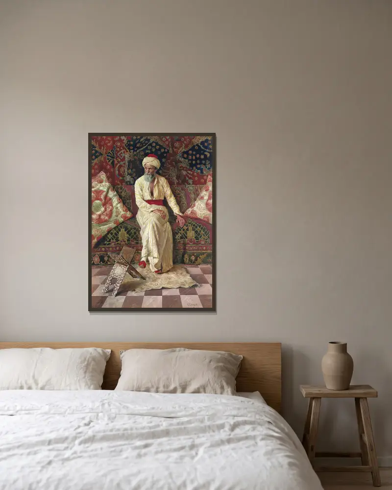 Zamyšlený stařec, Rudolf Ernst v rámu na stěně