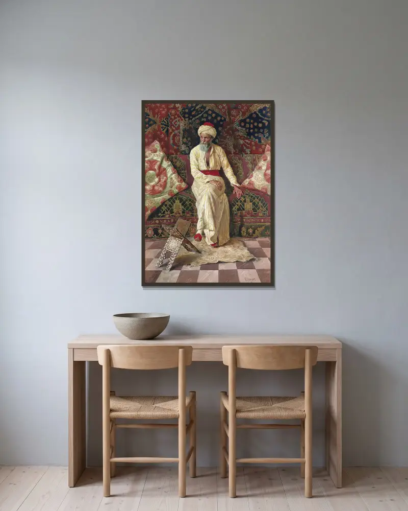 Zamyšlený stařec, Rudolf Ernst v rámu na stěně
