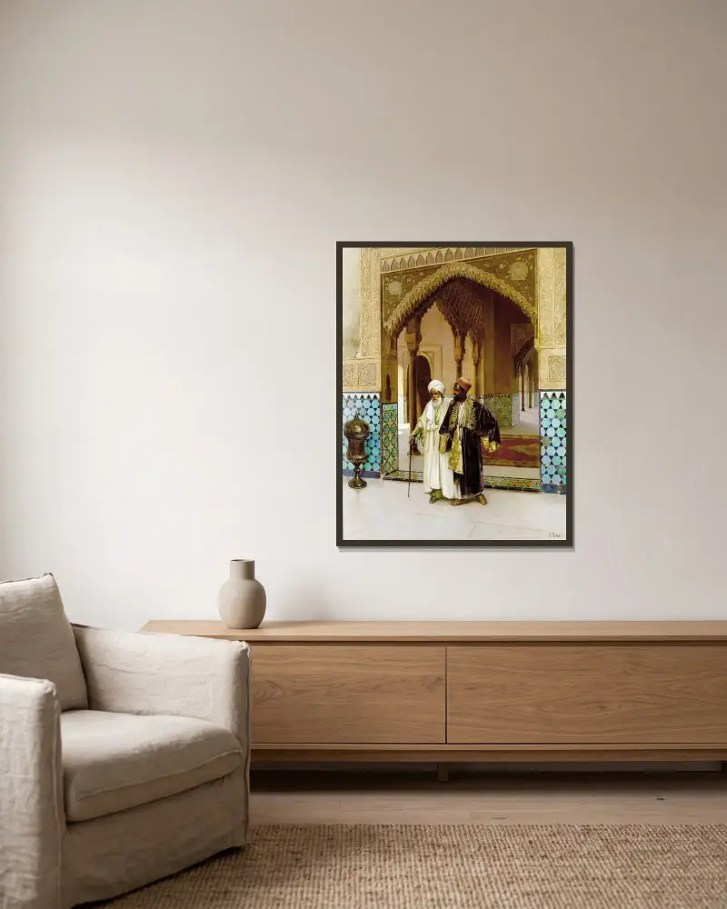 Nach dem Gebet von Rudolf Ernst gerahmt an einer Wand