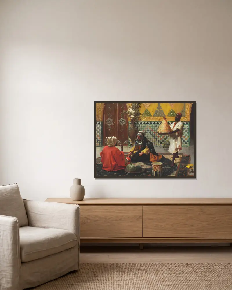 Popołudniowa dyskusja, Rudolf Ernst w ramie na ścianie