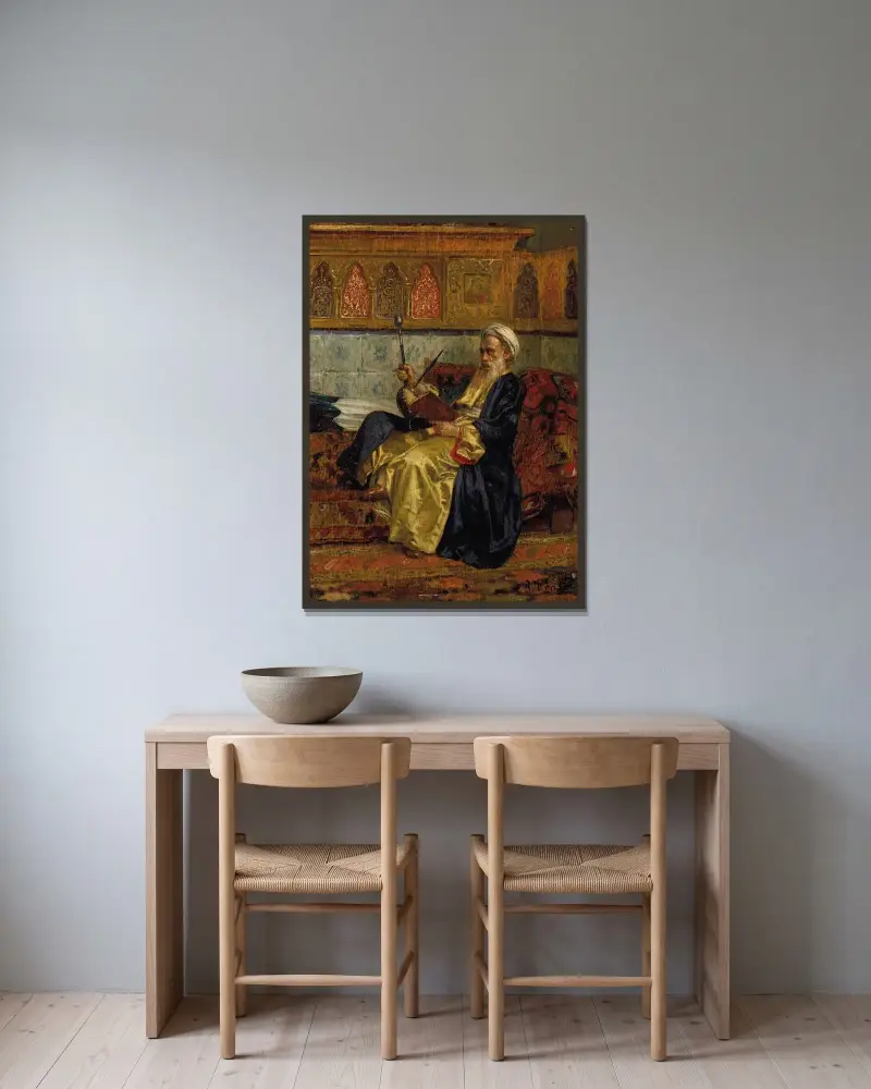 Ein arabischer Gelehrter von Rudolf Ernst gerahmt an einer Wand