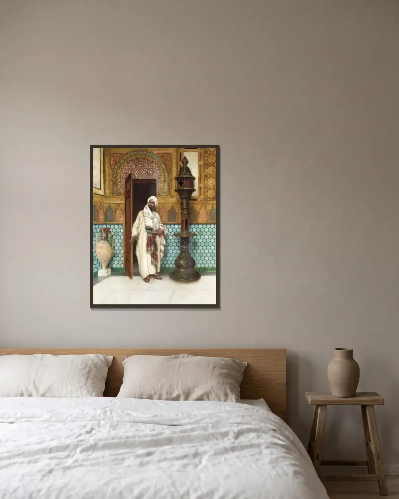 Ein eleganter Häuptling in seinem Palast von Rudolf Ernst gerahmt an einer Wand