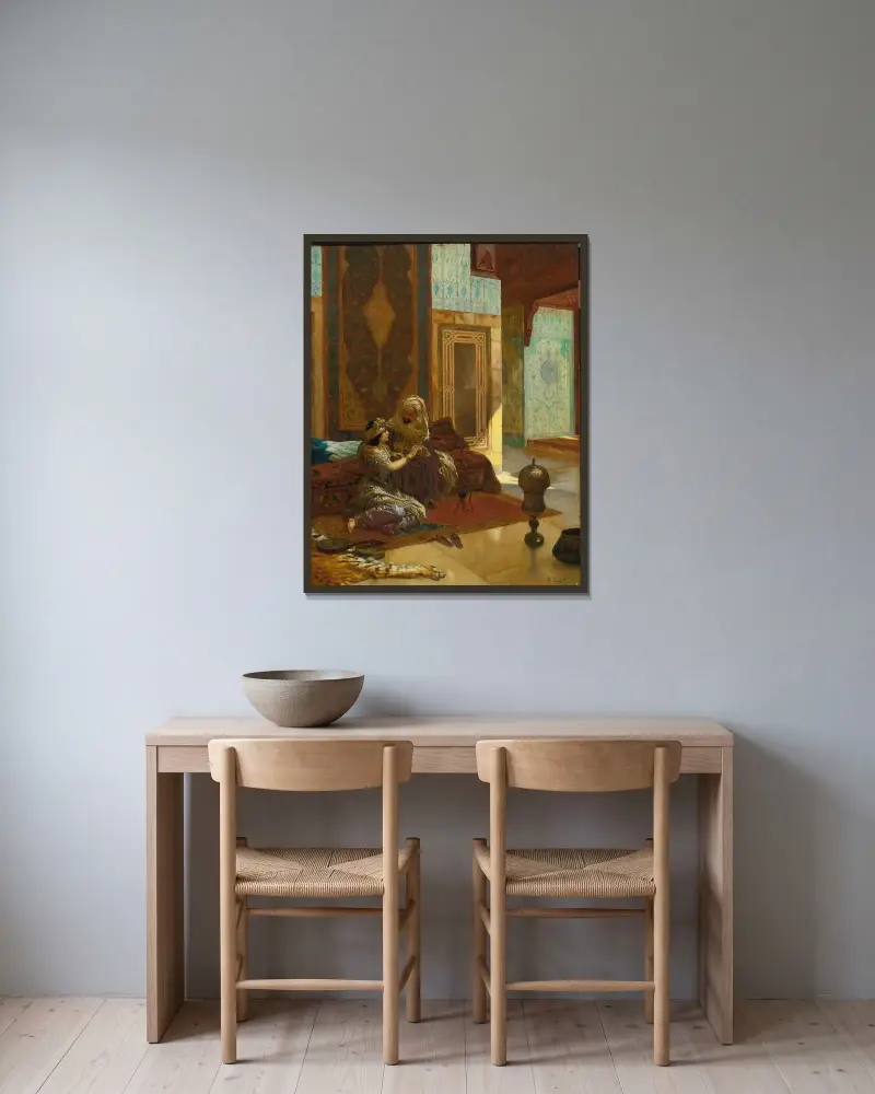 Die Favoritin – Nr. 1 von Rudolf Ernst gerahmt an einer Wand