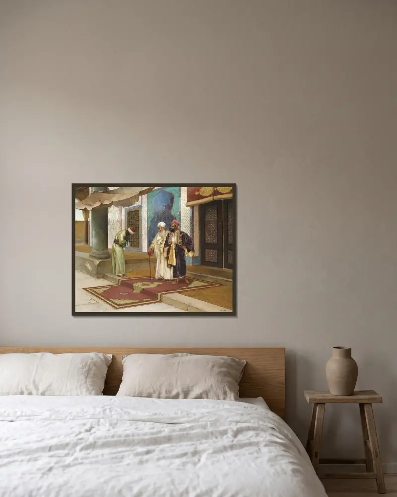 Opuszczanie meczetu, Rudolf Ernst w ramie na ścianie