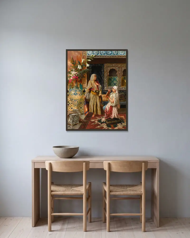 Die Favoritin von Rudolf Ernst gerahmt an einer Wand
