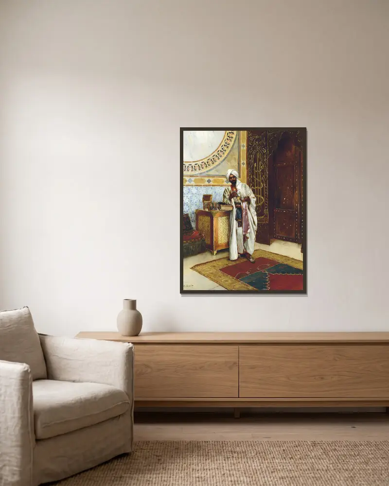 Szkatułka na biżuterię, Rudolf Ernst w ramie na ścianie