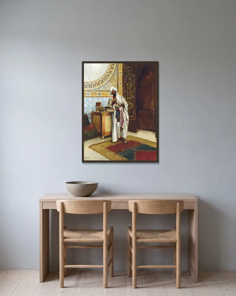 Szkatułka na biżuterię, Rudolf Ernst w ramie na ścianie