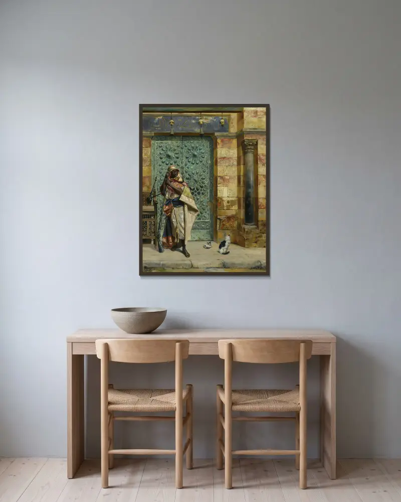 Die nubische Wache von Rudolf Ernst gerahmt an einer Wand