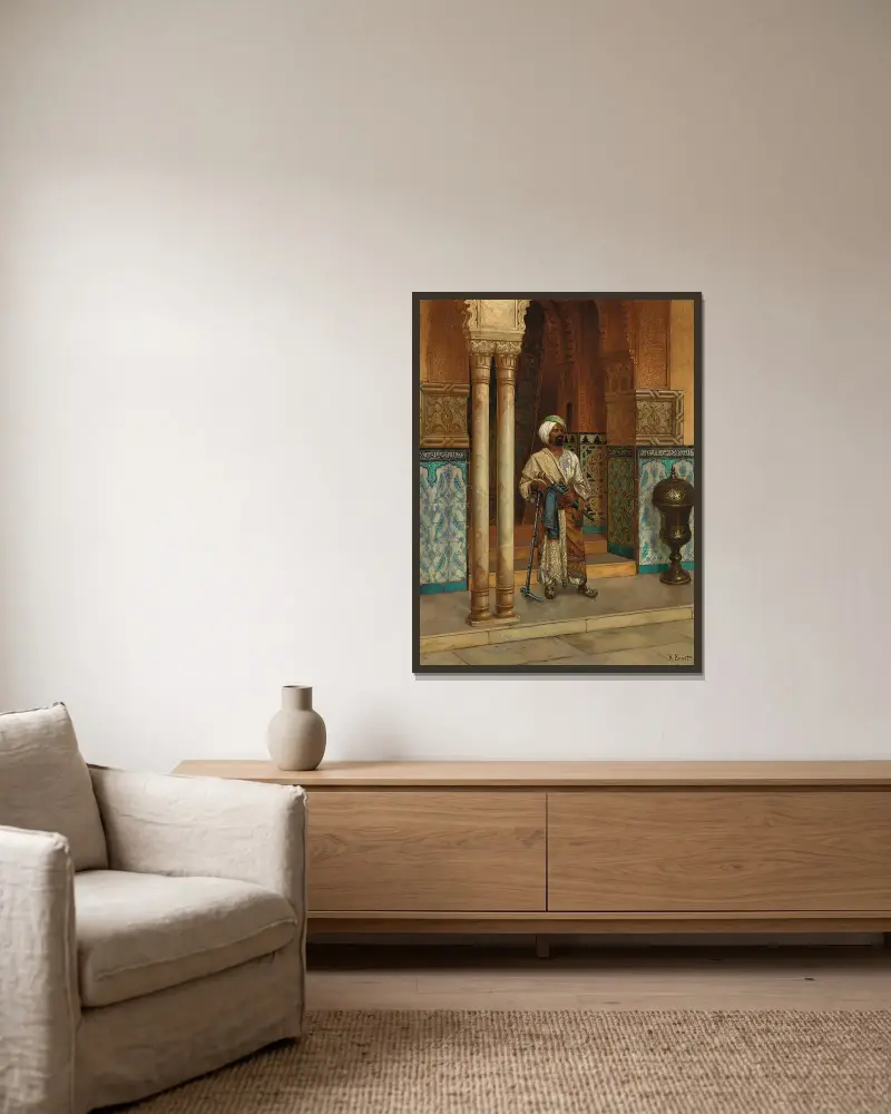 Die Palastwache von Rudolf Ernst gerahmt an einer Wand