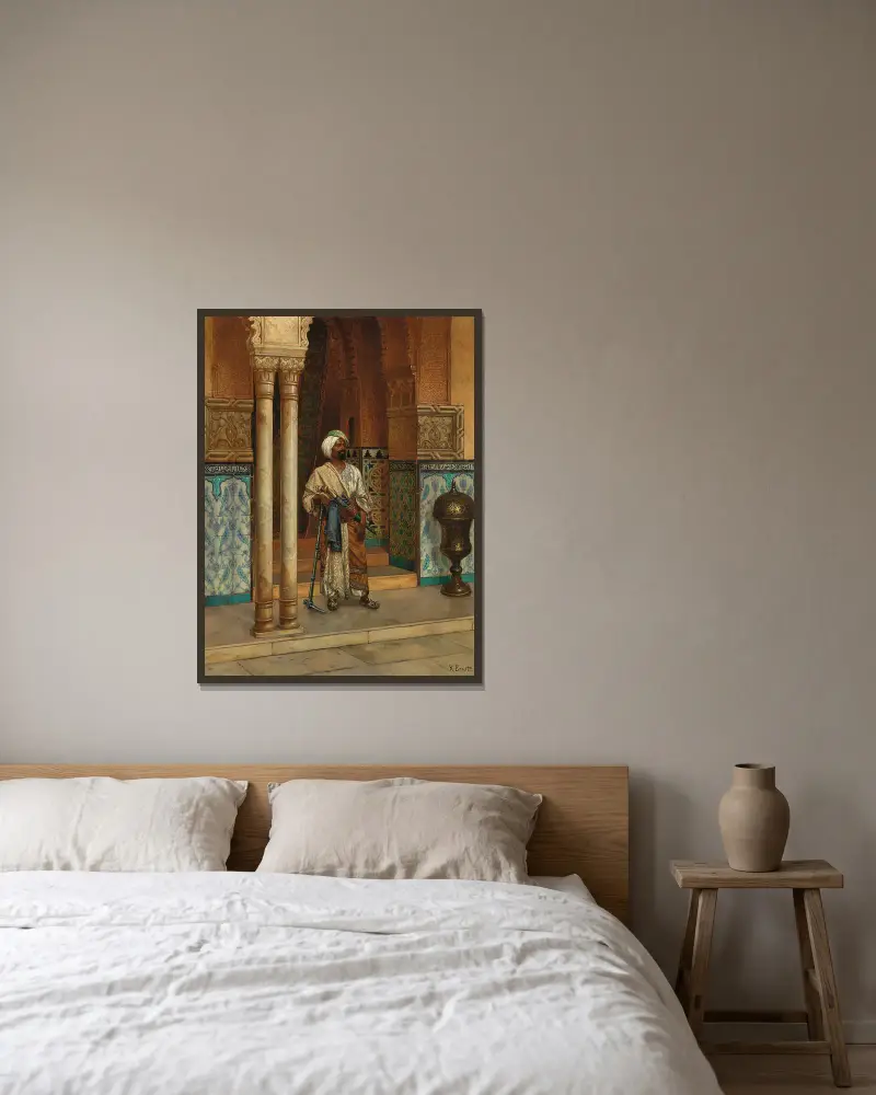 Die Palastwache von Rudolf Ernst gerahmt an einer Wand