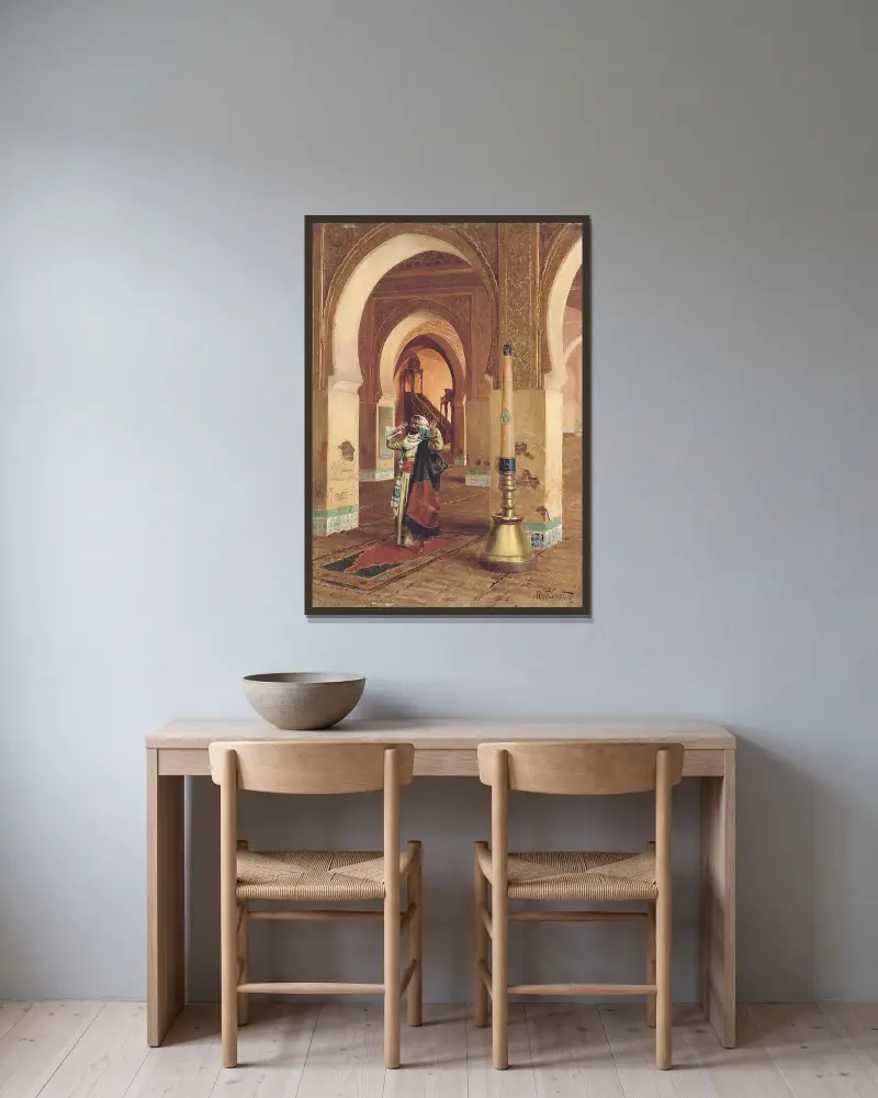 Das Gebet von Rudolf Ernst gerahmt an einer Wand