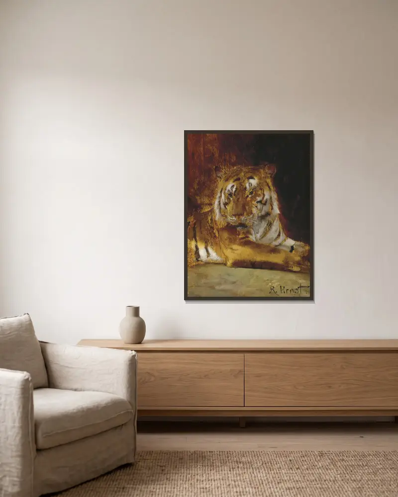 Tiger von Rudolf Ernst gerahmt an einer Wand