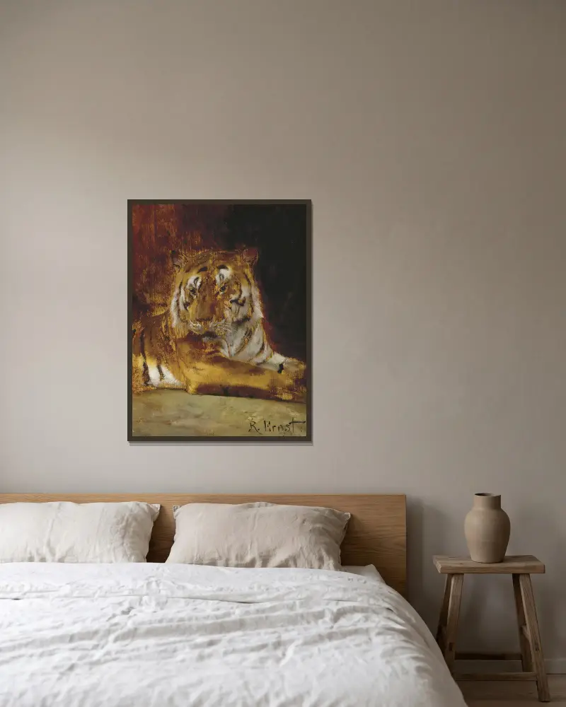 Tiger von Rudolf Ernst gerahmt an einer Wand