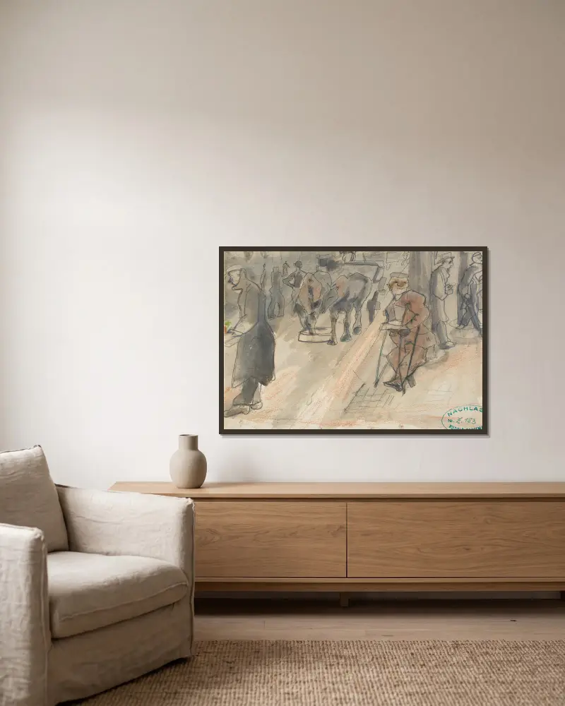 Bettler von Rudolf Grossmann gerahmt an einer Wand