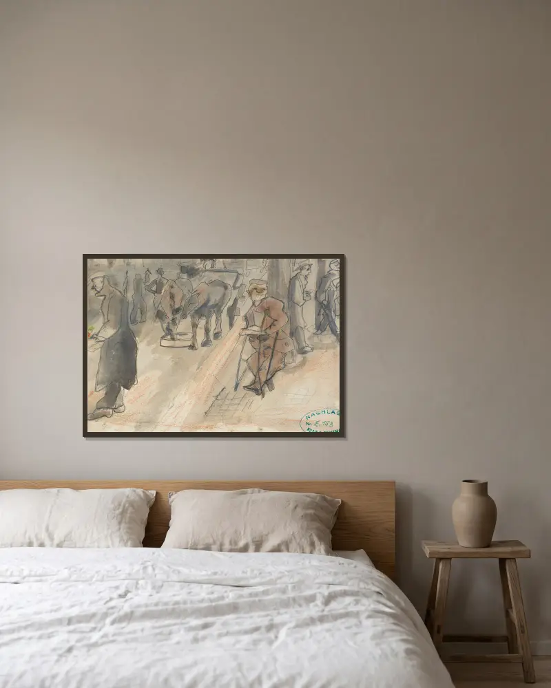 Bettler von Rudolf Grossmann gerahmt an einer Wand