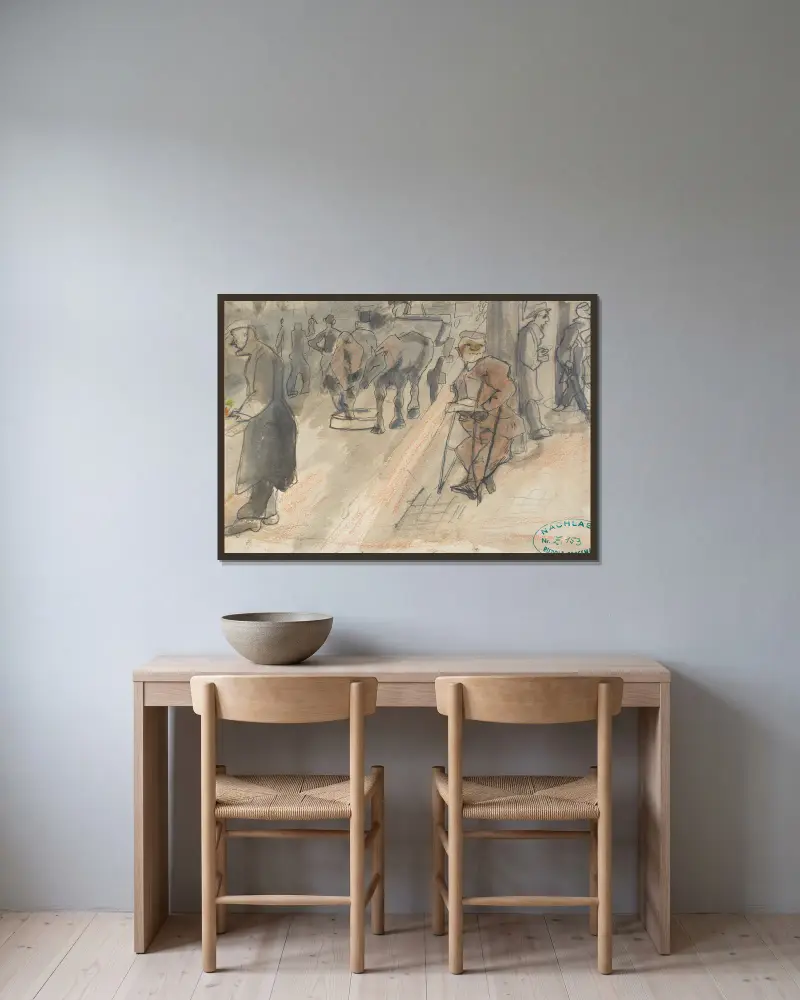 Bettler von Rudolf Grossmann gerahmt an einer Wand