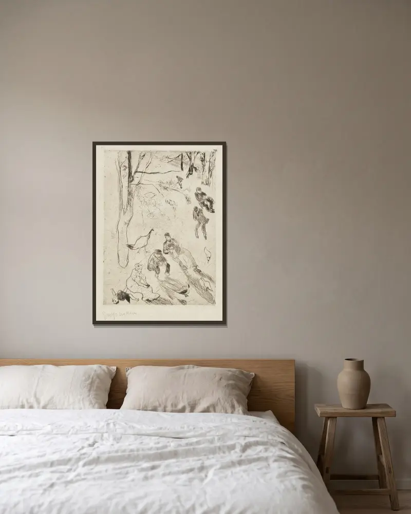 Buttes Chaumont av Rudolf Grossmann inramad på en vägg