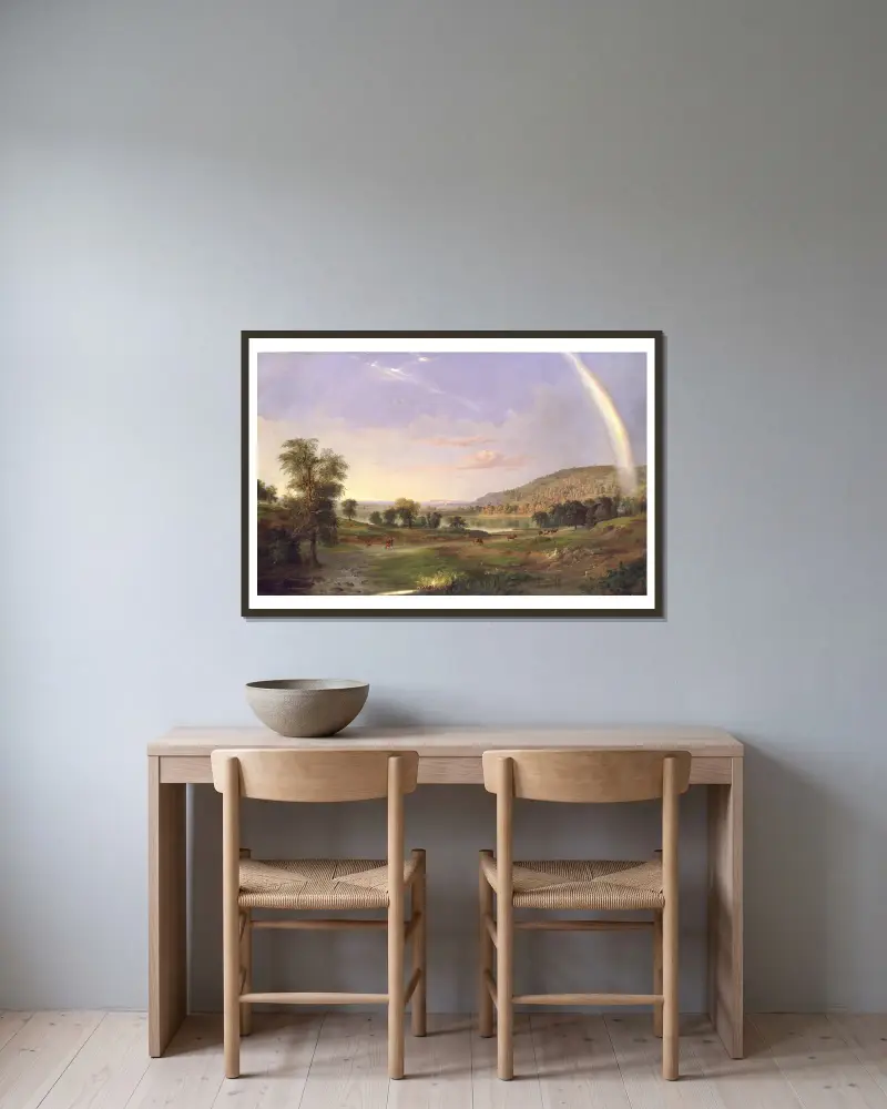 Krajobraz z tęczą, Robert S. Duncanson w ramie na ścianie