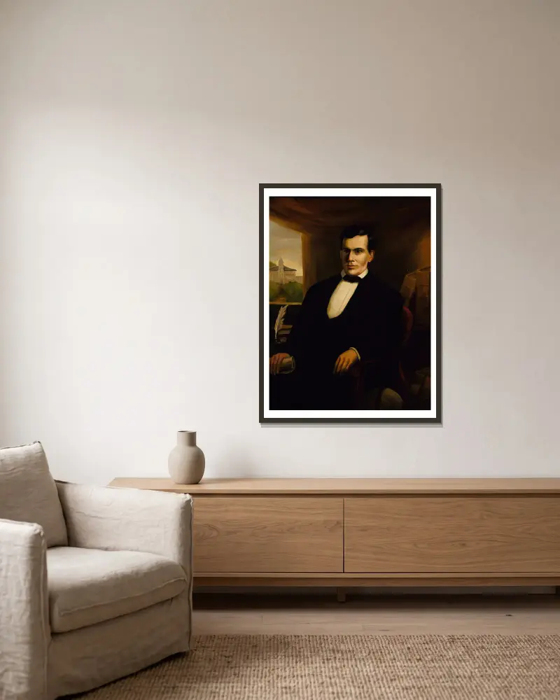 Porträtt av Freeman Cary av Robert S. Duncanson inramad på en vägg
