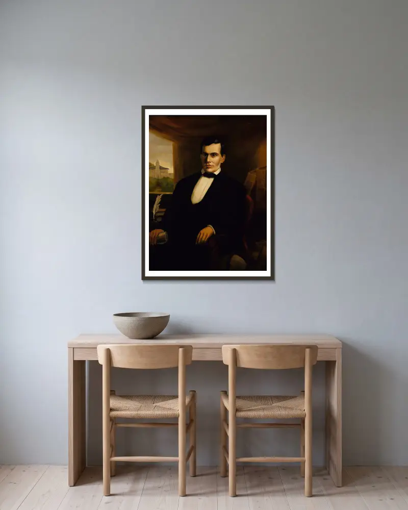Porträtt av Freeman Cary av Robert S. Duncanson inramad på en vägg