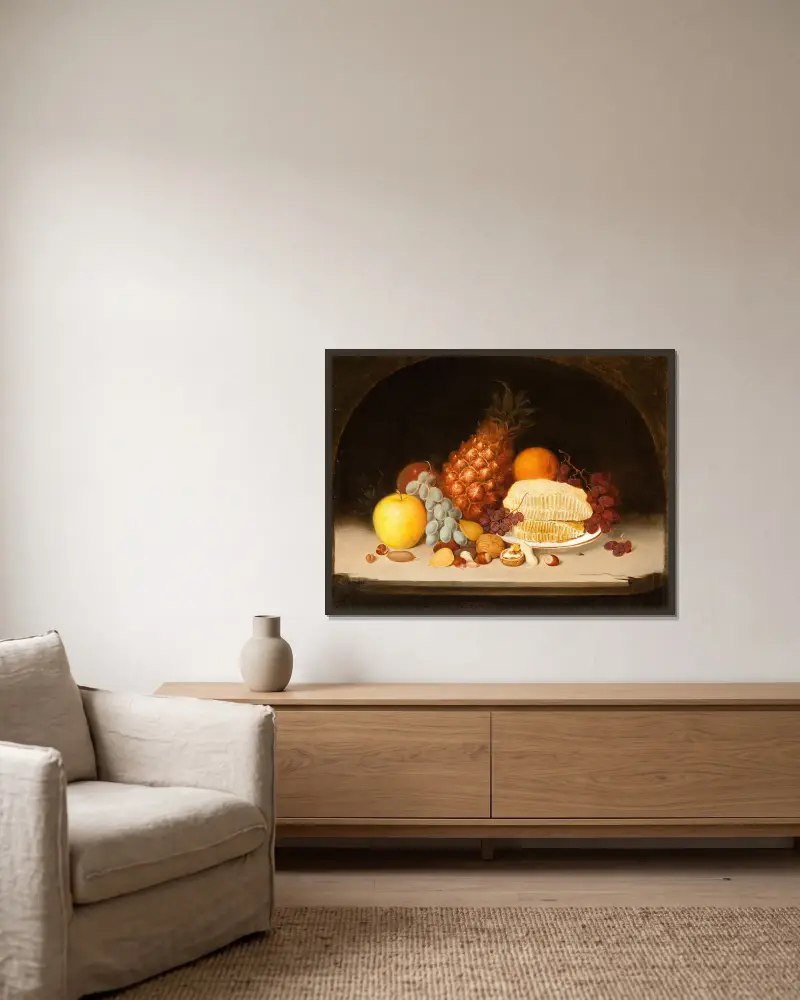 Stilleben von Robert S. Duncanson gerahmt an einer Wand