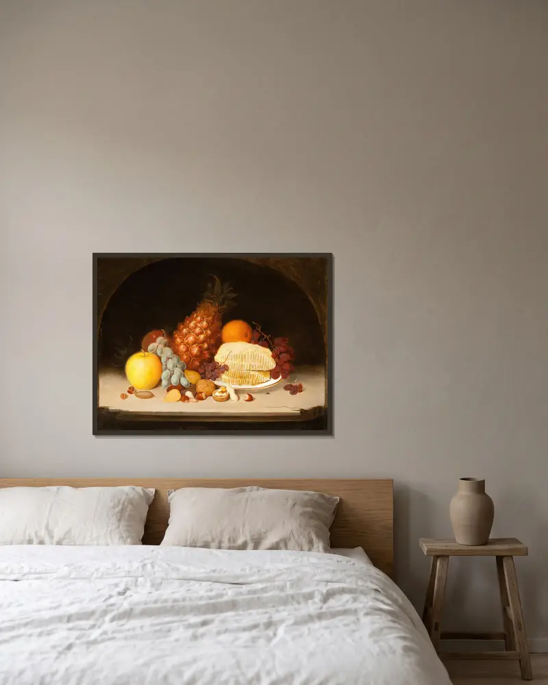 Stilleben von Robert S. Duncanson gerahmt an einer Wand