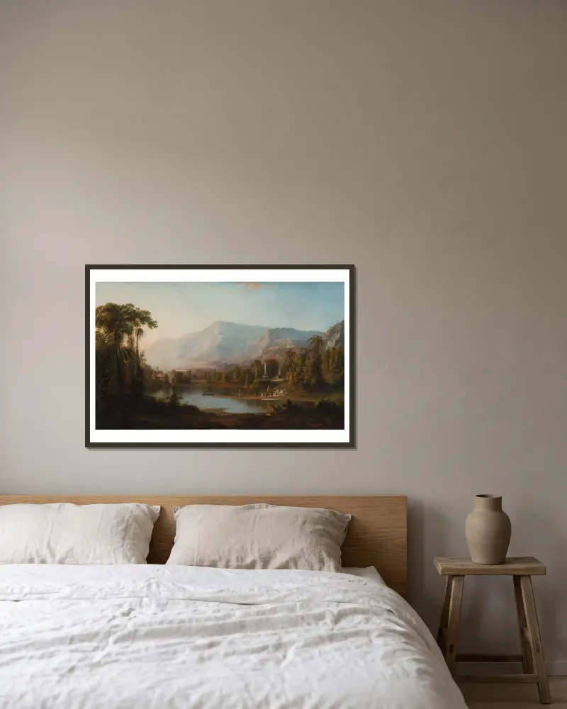 Vale of Kashmir av Robert S. Duncanson inramad på en vägg