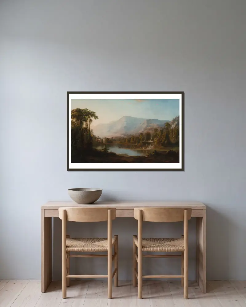 Vale of Kashmir av Robert S. Duncanson inramad på en vägg