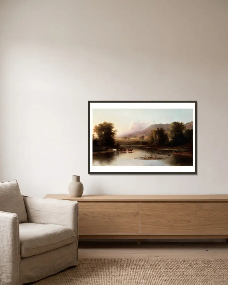 Utsikt över St. Anne's River av Robert S. Duncanson inramad på en vägg