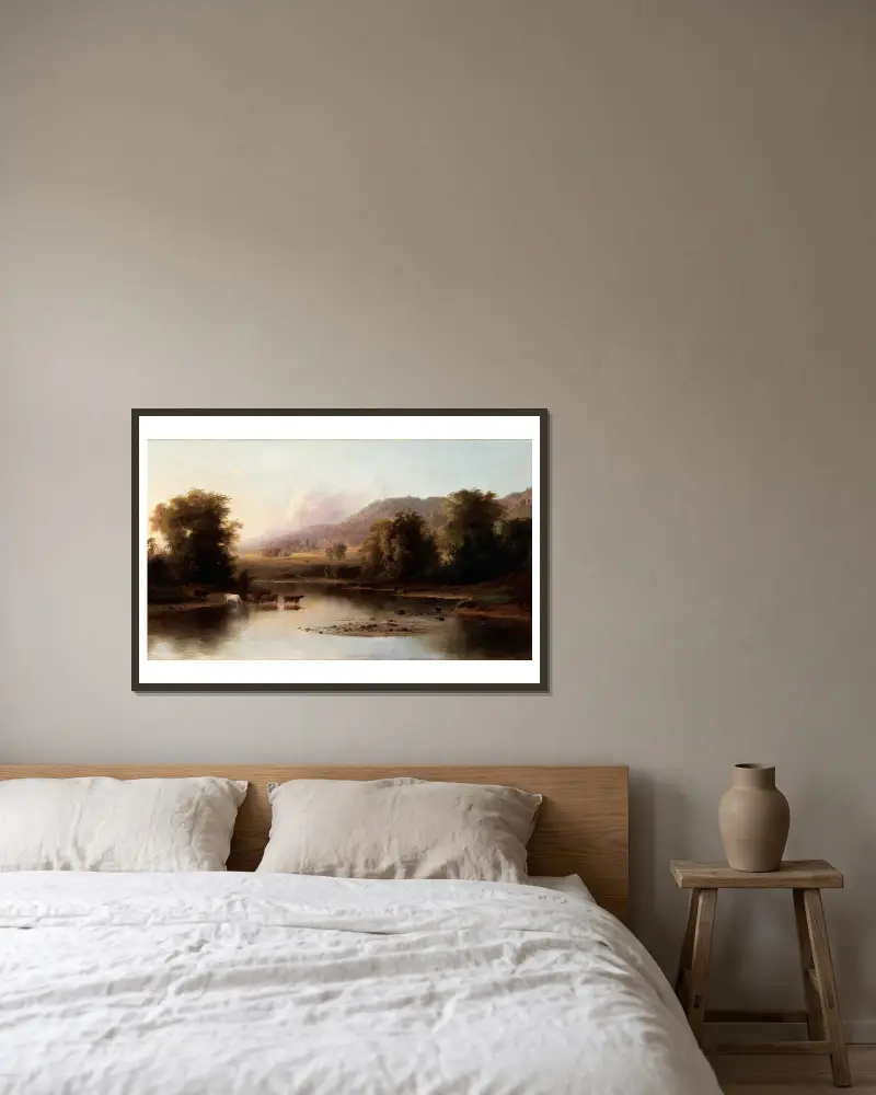 Utsikt över St. Anne's River av Robert S. Duncanson inramad på en vägg