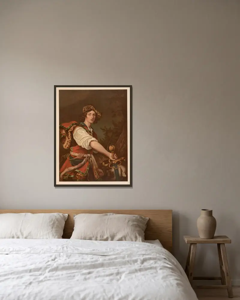 David med Goliaths huvud av Jan Ladislaw Sýkora inramad på en vägg