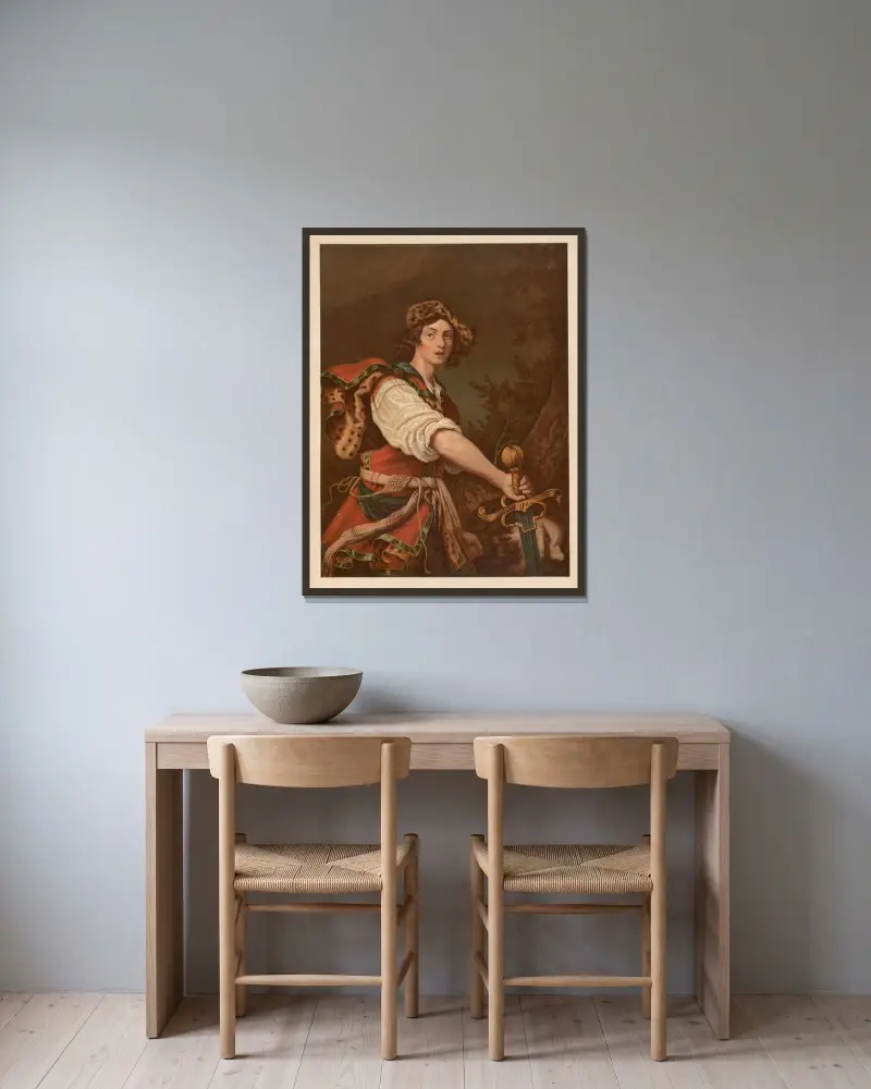 David med Goliaths huvud av Jan Ladislaw Sýkora inramad på en vägg