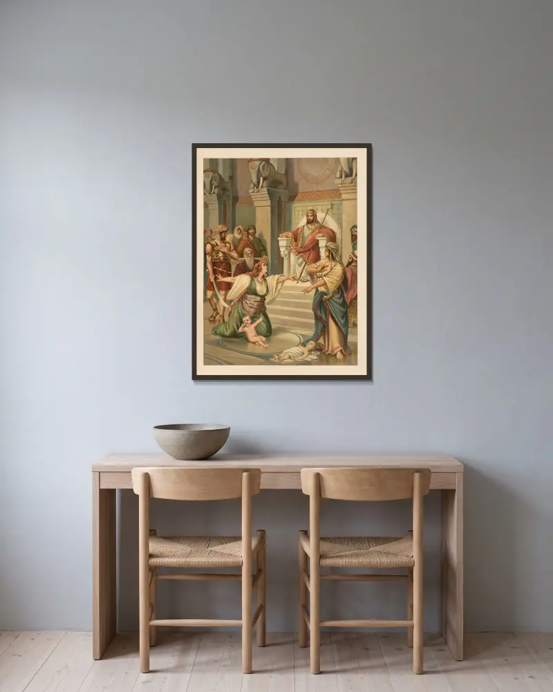 Šalamounův rozsudek, Jan Ladislaw Sýkora v rámu na stěně
