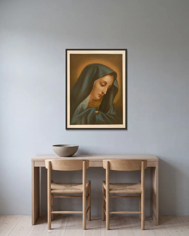 Schmerzensmutter von Jan Ladislaw Sýkora gerahmt an einer Wand