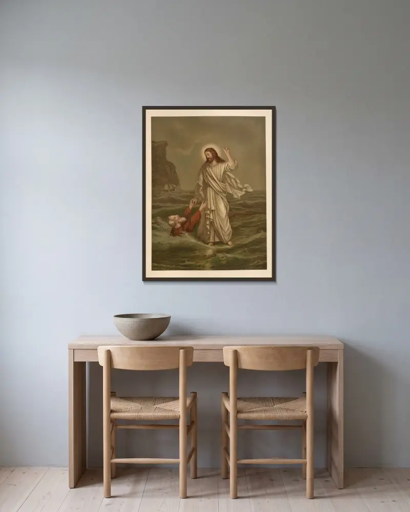 Utonutí svatého Petra, Jan Ladislaw Sýkora v rámu na stěně