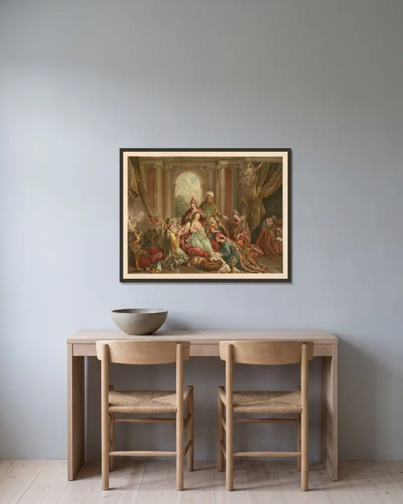 Esters prydnad av Jan Ladislaw Sýkora inramad på en vägg