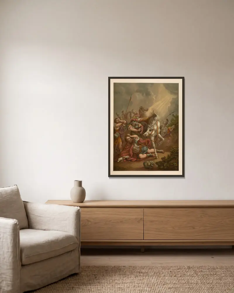 The conversion of St. Paul av Jan Ladislaw Sýkora inramad på en vägg