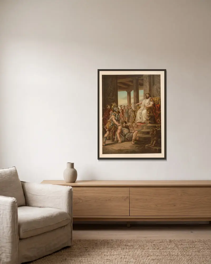 Der unwürdige Knecht von Jan Ladislaw Sýkora gerahmt an einer Wand